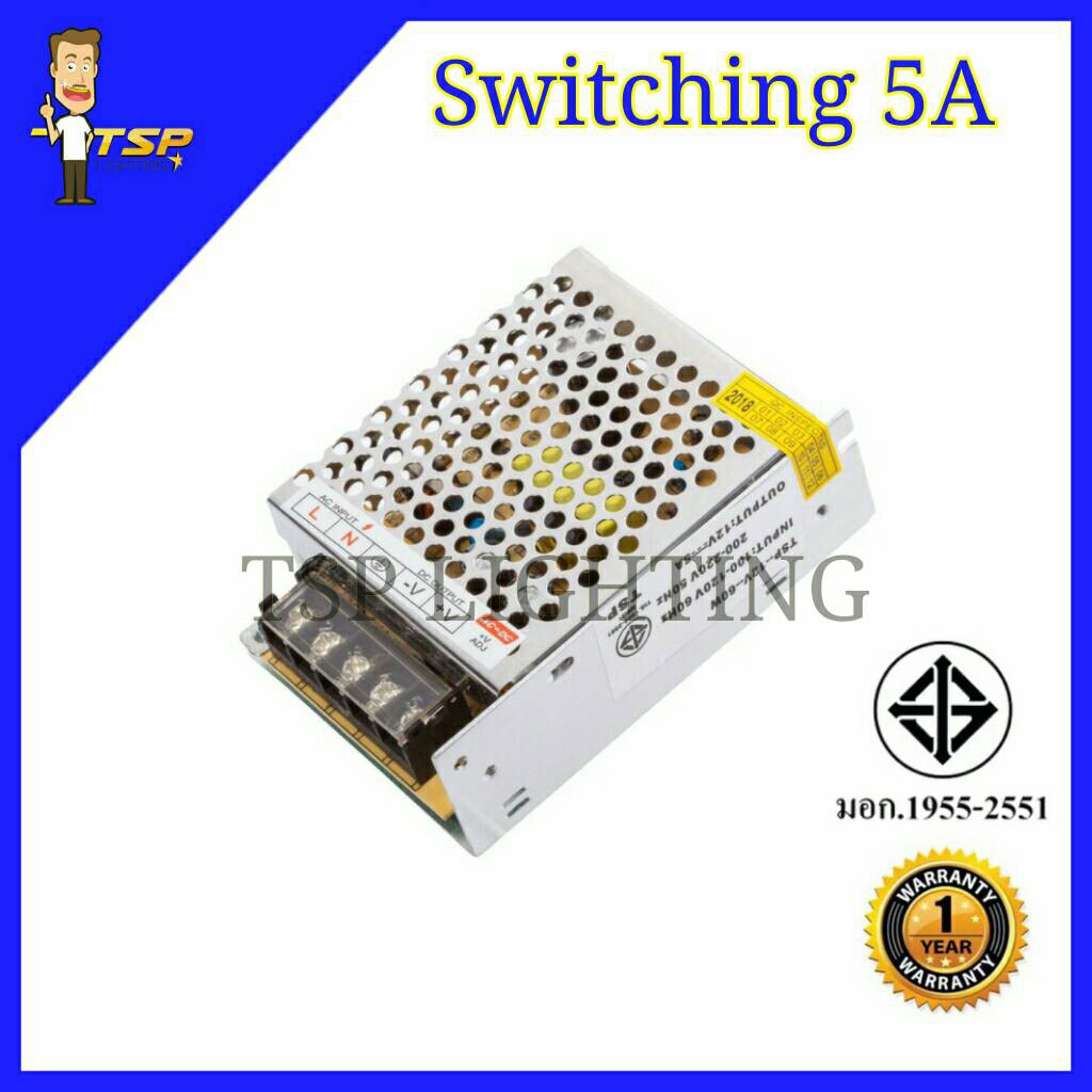 ภาพหน้าปกสินค้าหม้อแปลง12V สวิทชิ่งTSP Power Supply Switching 5A/60w 10A /120w 20A/240w 30A /360w CCTV จากร้าน tsp.teefunthong บน Shopee