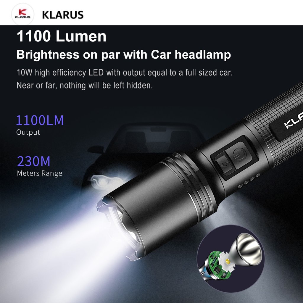 Klarus A1 High-Performance Tactical Flashlight | Shopee Thailand