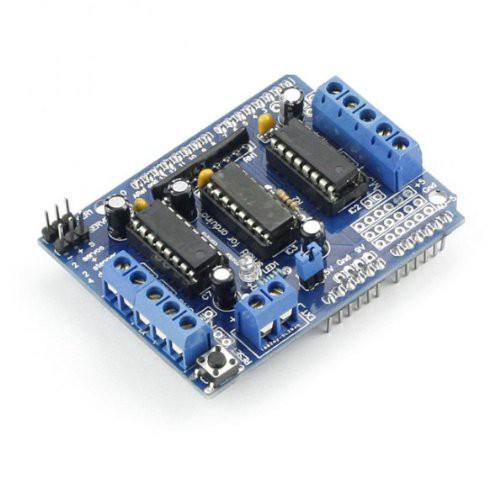 บอร์ดขับมอเตอร์ Expansion card L293D สำหรับ Arduino blue