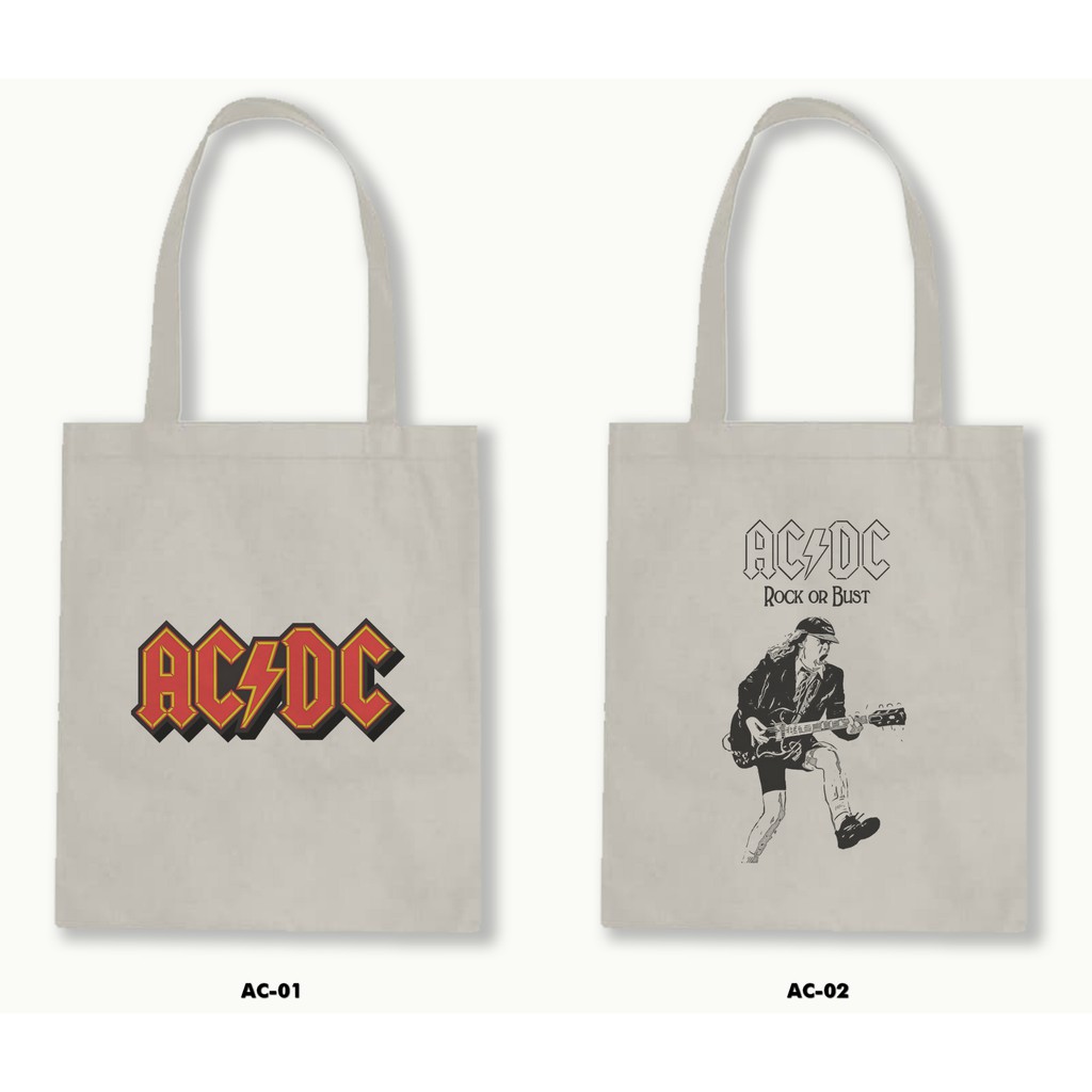 Premium Zipper Tote Bag - Ac/Dc - Acdc | Shopee Thailand