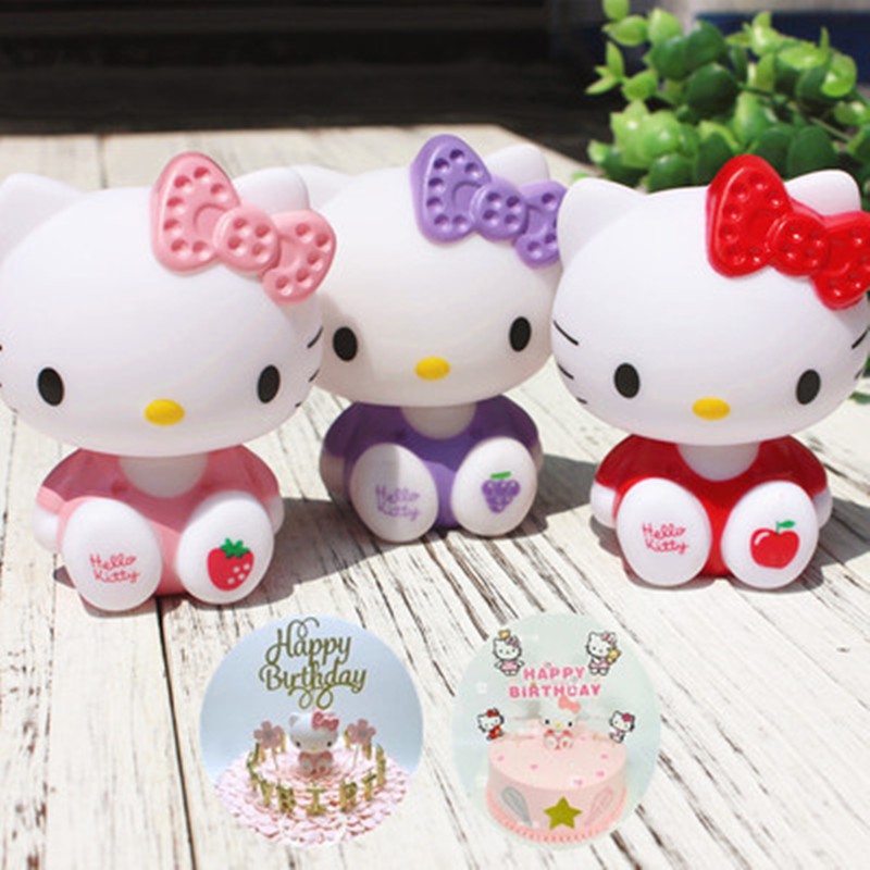 ภาพหน้าปกสินค้าตุ๊กตาการ์ตูน Hello Kitty ตุ๊กตาตกแต่งเค้กสีชมพูสีแดงของขวัญวันเกิดของเล่น จากร้าน dydzsw3.th บน Shopee