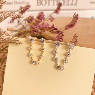 ต่างหู ทองเหลือชุบwhite gold / gold 18k เพชรcz น้ำ100 เกรดส่งออก