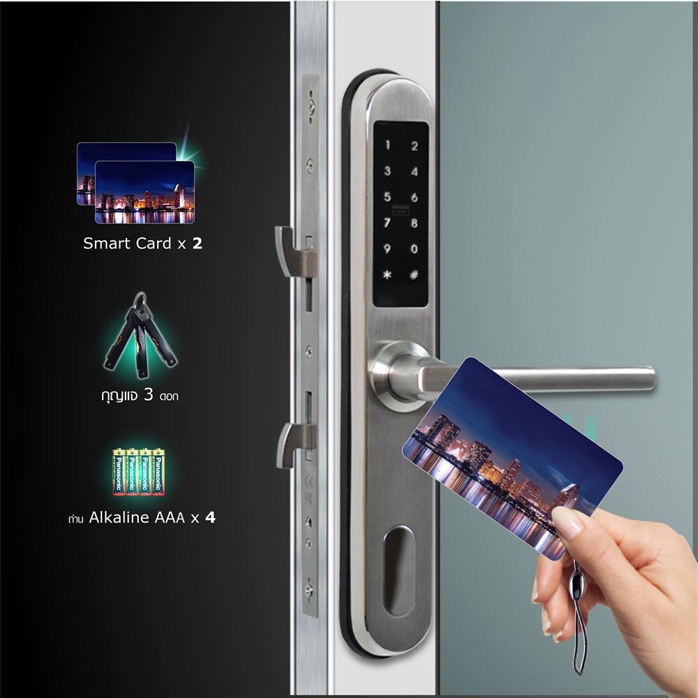 digital-door-lock-ระบบล็อคประตูดิจิตอล-รุ่น-dtl-3ways-silver-slim-slide-บานเลื่อน-ติดตั้งฟรีในเขตกรุงเทพและปริมณฑล