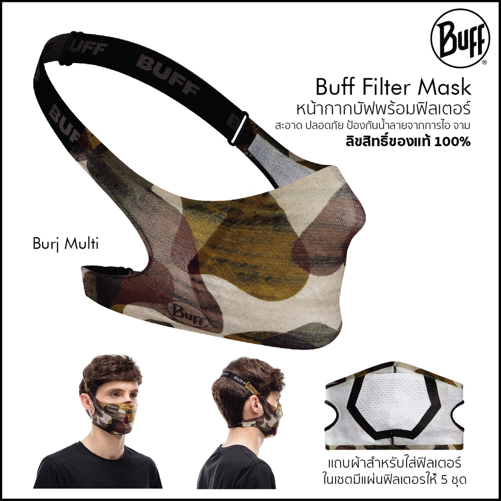 ภาพหน้าปกสินค้าBuff Filter Mask หน้ากากบัฟพร้อมฟิลเตอร์ 1 ลดการแพร่กระจายละอองจากการพูดคุย ไอ จาม สามารถใส่วิ่ง ออกกำลังกายได้