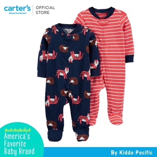 Carters Sleepsuit 2Pk Navy-Orange L8 คาร์เตอร์เสื้อผ้าเซท ชุดหมี 2 ชุด