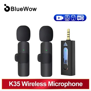 [ไม่ใช่สําหรับโทรศัพท์] Bluewow Not for Phone K35 Lavalier ไมโครโฟนไร้สาย 3.5 มม. DJ Live ไมโครโฟนสําหรับเล่นเกม Caixa De Som บลูทูธ ไมโครโฟนลดเสียงรบกวนอัตโนมัติ