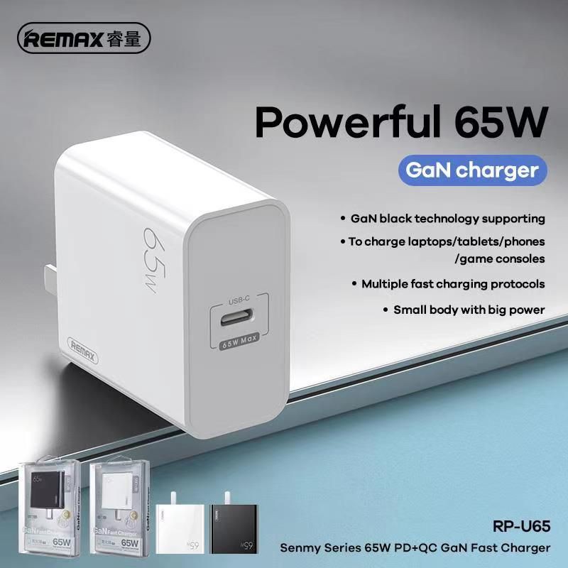 remax-rp-u65-fast-charger-65w-หัวชาร์จ-port-type-c-จ่ายไฟสูงสุด-65w-rp-u90