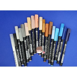ภาพหน้าปกสินค้า(เฉดสีชุดที่ 1/2) ปากกา หัวพู่กัน โคอิ โทนสีดำ blened(สีขาวใส) น้ำตาล ฟ้า ราคาต่อด้าม Koi Brush Pen ของแท้จากญี่ปุ่น ที่เกี่ยวข้อง