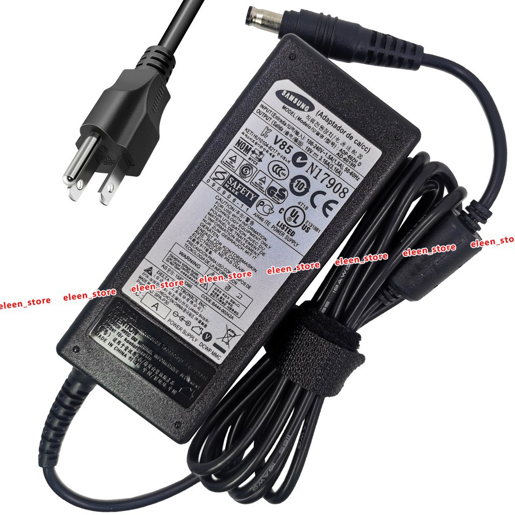 ☫☸ อะแดปเตอร์สายชาร์จแล็ปท็อป AC 19V 3.16A 60W สําหรับ Samsung AD-6019R ...