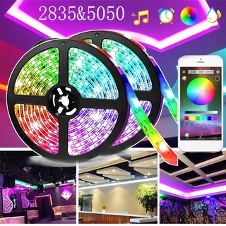 Benmax  ไฟริบบิ้น 2835 ไฟเส้น RGB ไฟแต่งห้อง 5เมตร ตัดไม่ได้ ไฟเส้นเปลี่ยนสีได้ LED Strip Light รีโมท 24 ปุ่ม