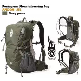 pentagramกระเป๋ากันน้ำ-เป้เดินป่า-กระเป๋าเป้สะพายหลัง-ขนาด35l-สีเขียวทหาร