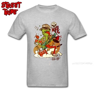 ใหม่ เสื้อยืดลําลอง แขนสั้น พิมพ์ลาย Monster Geek สีเทา สําหรับผู้ชาย Eobdec33Kchang71