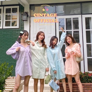 เดรส cintage (สีม่วง)