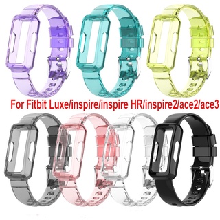 สายนาฬิกาข้อมือ Tpu แบบใส สไตล์สปอร์ต สําหรับ Fitbit Luxe Inspire Inspire HR Inspire2 Ace2 Ace3