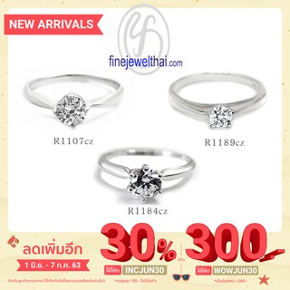 Finejewelthai แหวน แหวนเพชร แหวนเงิน เพชรสังเคราะห์ เงินแท้ - R1107cz-R1184cz-R1189cz