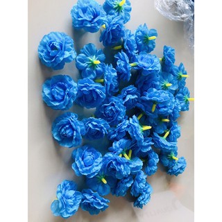 ดอกมะลิ ดอกมะลิวันแม่(สีฟ้า) ดอกมะลิผ้าสีฟ้า (1ถุง50ดอก) ดอกมะลิปลอมสีฟ้า
