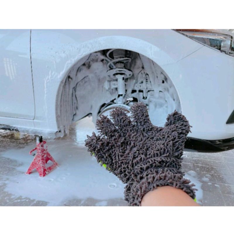 ถุงมือล้างรถตัวหนอน-ใช้ล้วงล้อ-ซุ้มล้อดีมาก