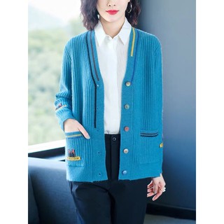 [โค้ดลดเพิ่ม 15% ไม่มีขั้นต่ำ HIT150MAY] เสื้อกันหน่วไหมพรมแฟชั่น