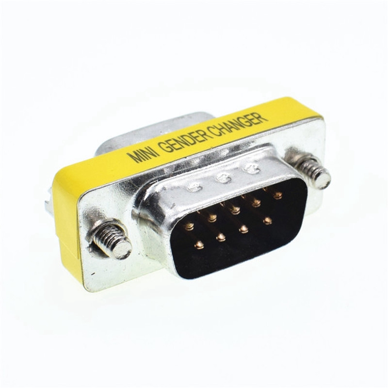 ภาพหน้าปกสินค้าDB9 Male to Male Mini Gender Changer Adapter RS232 Serial Connector