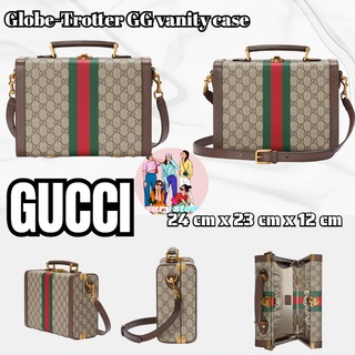 กุชชี่  GUCCI  Globe-Trotter series GG กล่องใส่เครื่องสำอาง / กระเป๋ากล่อง/กระเป๋าสะพายไหล่ / ล่าสุ