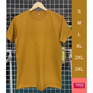 iTD เสื้อเปล่า เสื้อยืดสีพื้น เสื้อคอกลม (สีเหลืองมัสตาร์ด) ผ้าcotton 100% c20 เนื้อหนา เหลืองมัสตาร์ด S/M/L/XL/2XL/3XL
