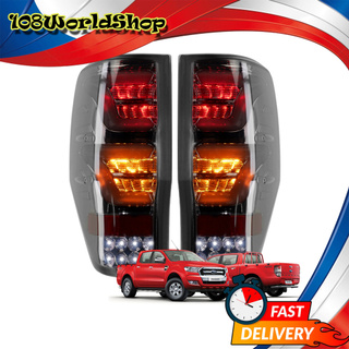 ไฟท้าย สโมคเลนส์ ซ้าย+ขวา LEDs  Ford  Ranger T6 MC XLT Wildtrak ปี 2012-2018