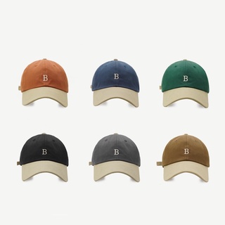 หมวกเบสบอล ปักลายตัวอักษร B สีกากี สไตล์เกาหลี สตรีท เหมาะกับฤดูร้อน สําหรับผู้ชาย และผู้หญิง