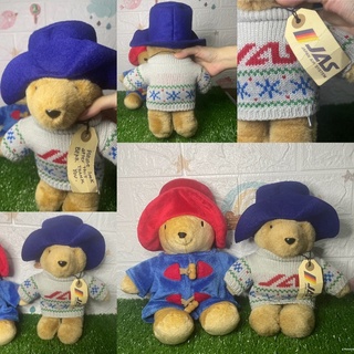 ตุ๊กตาหมีแพดดิงตัน Vintage Paddington Bear เสื้อไหมพรม Japan Air System (JAS) ป้ายห้อย หายาก © Eden Made in Korea
