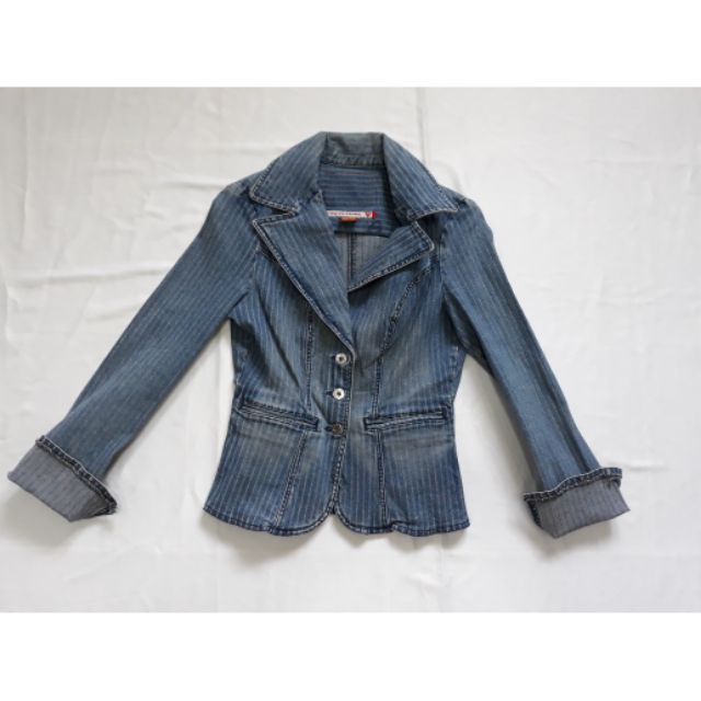 เสื้อแจ็คเก็ตยีนส์-เสื้อคลุมยีนส์แขนยาว-stretch-denim
