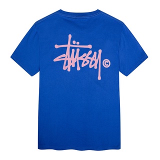 เสื้อยืดผ้าฝ้ายพิมพ์ลาย Stussy เสื้อยืดคอกลมแขนสั้นทรงหลวมสไตล์คลาสสิกฤดูร้อนสําหรับผู้ชายผู้หญิง