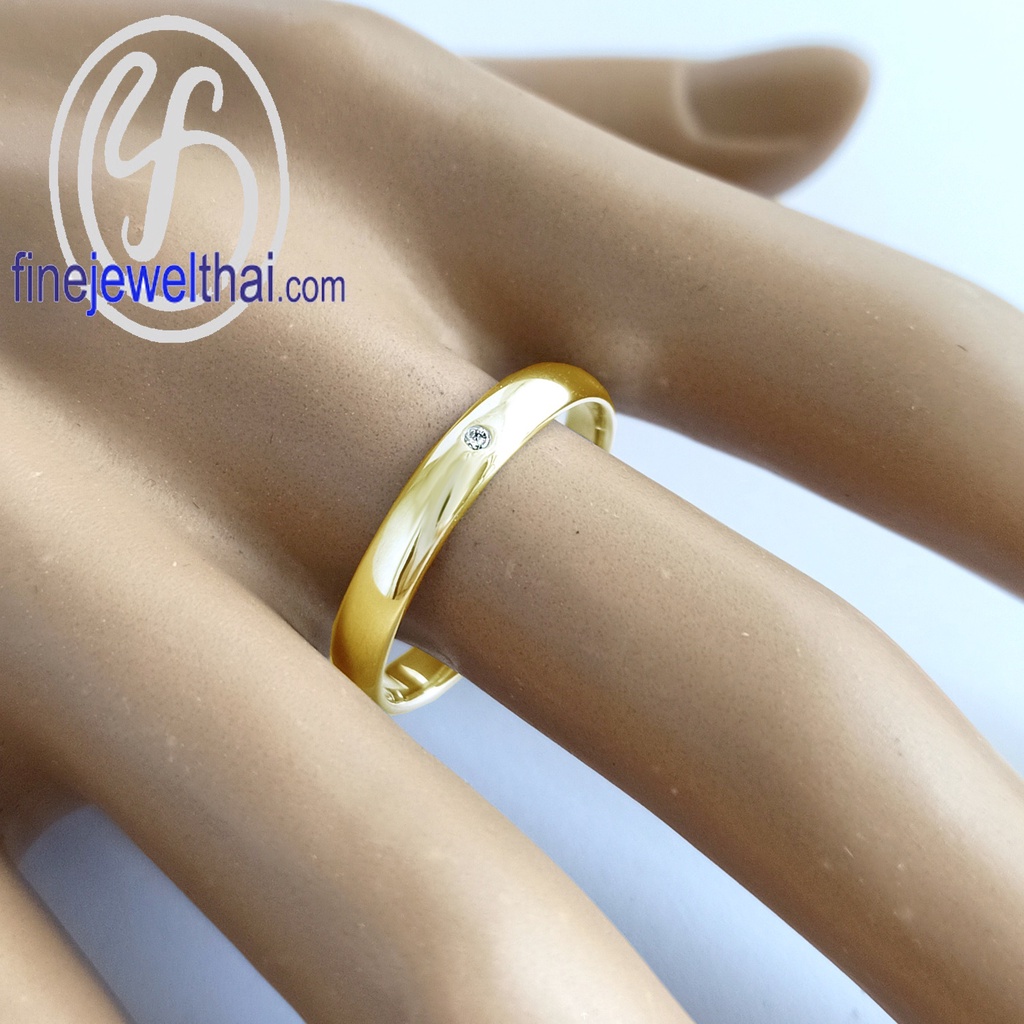 finejewelthai-แหวนเพชร-แหวนเงินแท้-925-เพชรสังเคราะห์-diamond-cz-silver-wedding-ring-r3068cz-g-pg