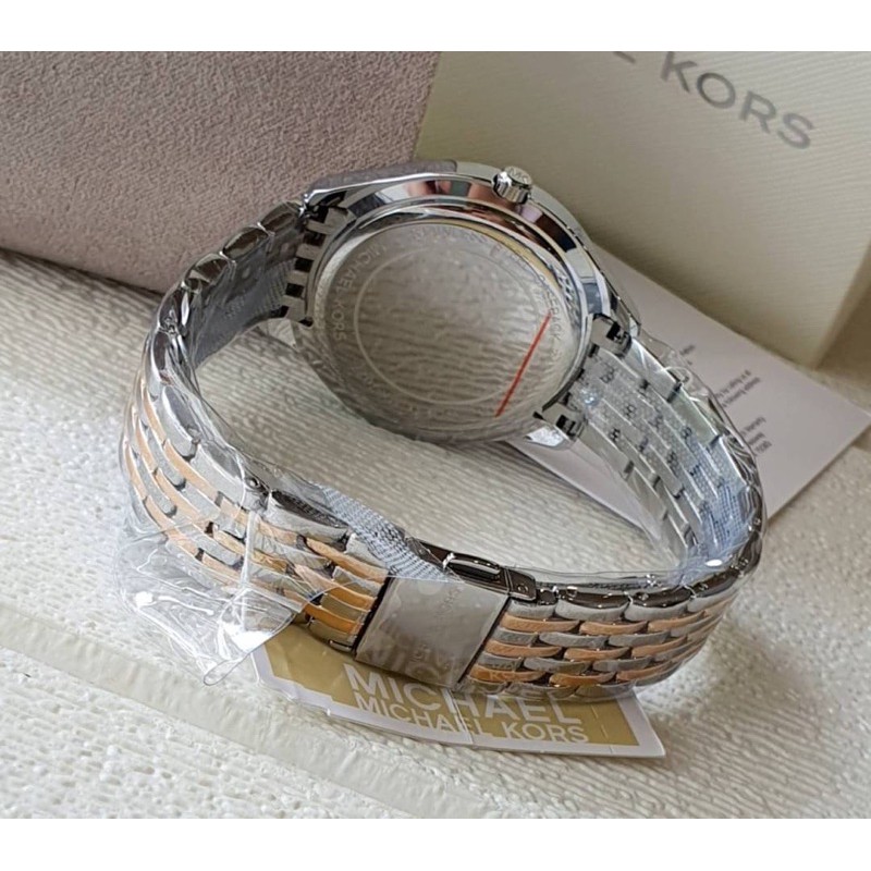 ผ่อน0-นาฬิกา-michael-kors-mk7077-womens-mindy-three-hand-two-tone-stainless-steel-watch-หน้าปัด-36มม-สีเงิน-โรสโกลด์