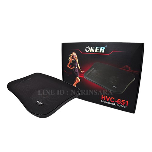 oker-cooler-pad-พัดลมระบายความร้อน-2fan-รุ่น-hvc-651