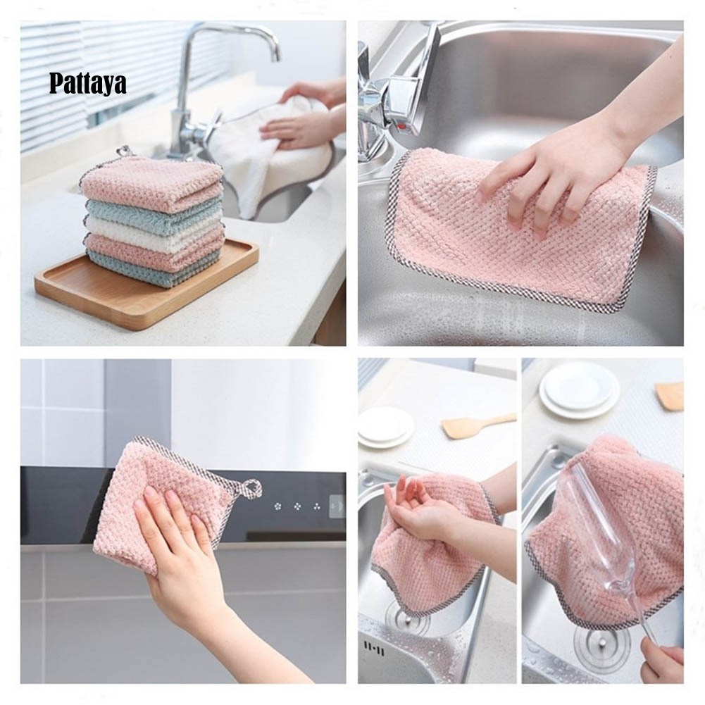 pattaya-ผ้าเช็ดมือ-ผ้าฟลีซ-แบบห่วงแขวน-สําหรับห้องครัว-ห้องน้ํา