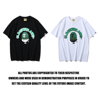 【🔥🔥】ราคาต่ำสุด!!BAPE ผู้ชายและผู้หญิงแฟชั่นลำลองเสื้อยืดแขนสั้นS-3XL