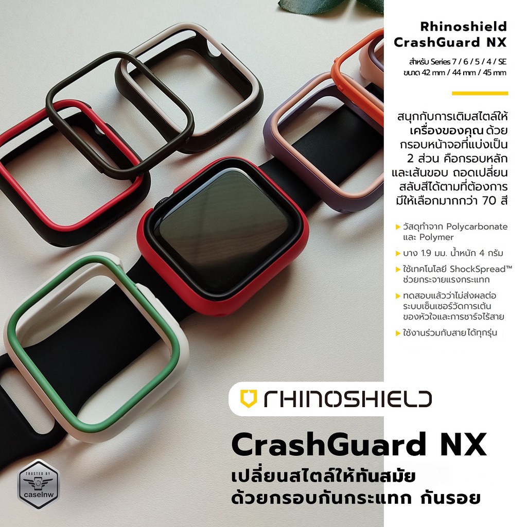 ภาพหน้าปกสินค้าเคส Rhinoshield CrashGuard NX เคสสำหรับ Apple Watch 8 / 7 ขนาด 45 mm จากร้าน caselnw บน Shopee