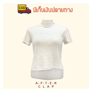 พร้อมส่ง เก็บเงินปลายทาง เสื้อยืดผู้หญิง ผ้าเกาหลี ใส่สบาย ยืดได้ ไม่หด คอตั้ง