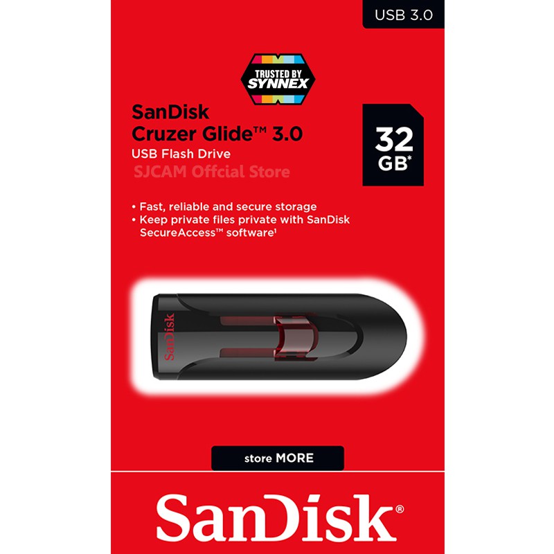 ภาพสินค้าSandisk CRUZER GLIDE 32GB USB 3.0 Flash Drive (SDCZ600_032G_G35) เมมโมรี่ การ์ด แซนดิส แฟลซไดร์ฟ รับประกัน 5ปี Synnex จากร้าน sjcam_officialstore บน Shopee ภาพที่ 1