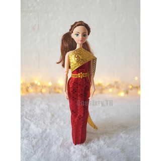 ภาพหน้าปกสินค้าชุดไทยตุ๊กตาบาร์บี้ : ชุดไทยสีแดง สะไบทอง ไม่รวมตัวตุ๊กตา ที่เกี่ยวข้อง