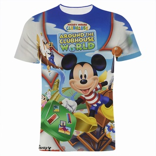 เสื้อยืดแขนสั้นลําลอง พิมพ์ลายการ์ตูนมิกกี้เมาส์ 3 มิติ สไตล์สตรีท สําหรับผู้ชาย และผู้หญิง