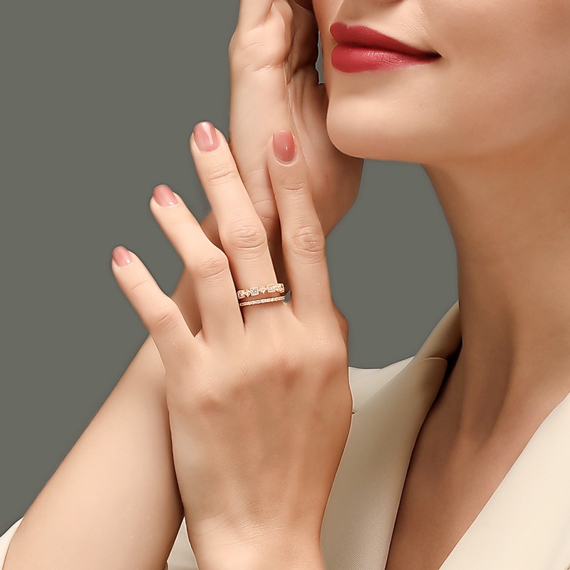 ภาพหน้าปกสินค้าIns ญี่ปุ่นและเกาหลีใต้แหวนนิ้วชี้ง่ายไมโครเซ็ตแหวนหางเพทายแหวนผู้หญิง จากร้าน yydz2.th บน Shopee