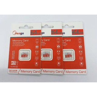 Meago เมมโมรี่การ์ด 64GB SDHC/SDXC Class 10 UHS-I Micro SD Card