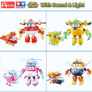 Super Wings AULDEY ตุ๊กตาฟิกเกอร์ มีเสียงและแสงของเล่นของขวัญวันเกิดสําหรับเด็ก
