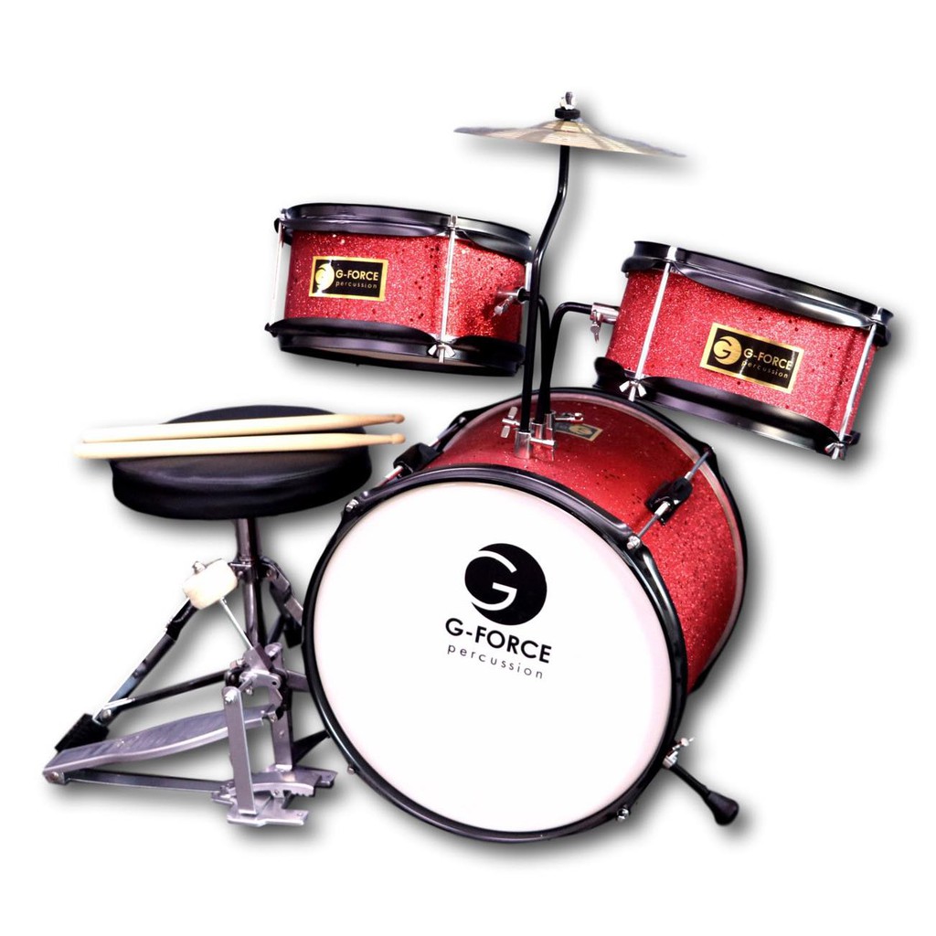 กลองชุด-g-force-set-3-ใบ-กลองชุดเด็ก-junior-drum-ขอบดำ-โครเมี่ยมพร้อมอุปกรณ์ครบชุด-ฟรี-เก้าอี้-ไม้กลอง-ส่งด่วน