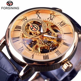 Forsining Men Watch Top Brand Luxury Transparent Roman Retro Series 3D Logo Designer Dial Mechanical Male Skeleton Wrist