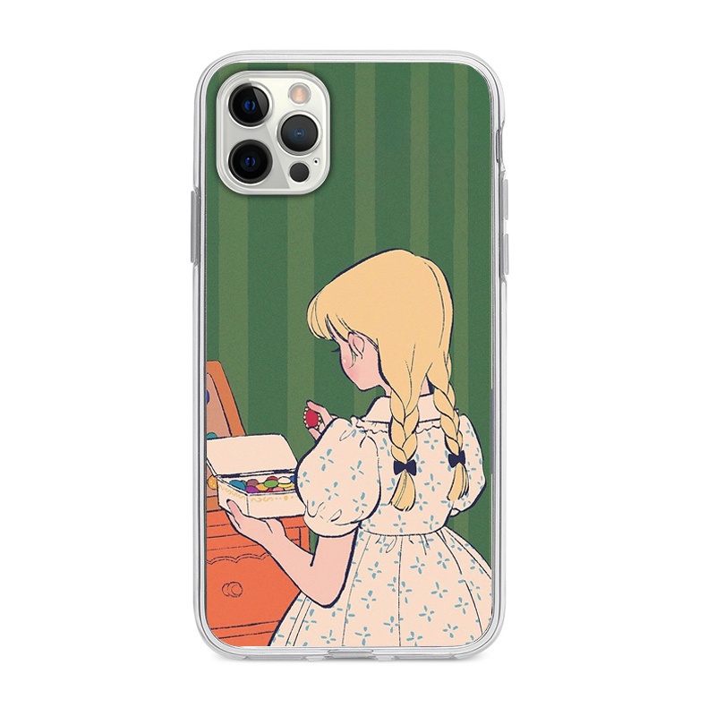 little-girl-เคสไอโฟน-8พลัส-iphone-7-8-14-se2020-7plus-8plus-เคส-12-13-11-pro-max-xr-xs-x-painting-phone-case-นิ่ม