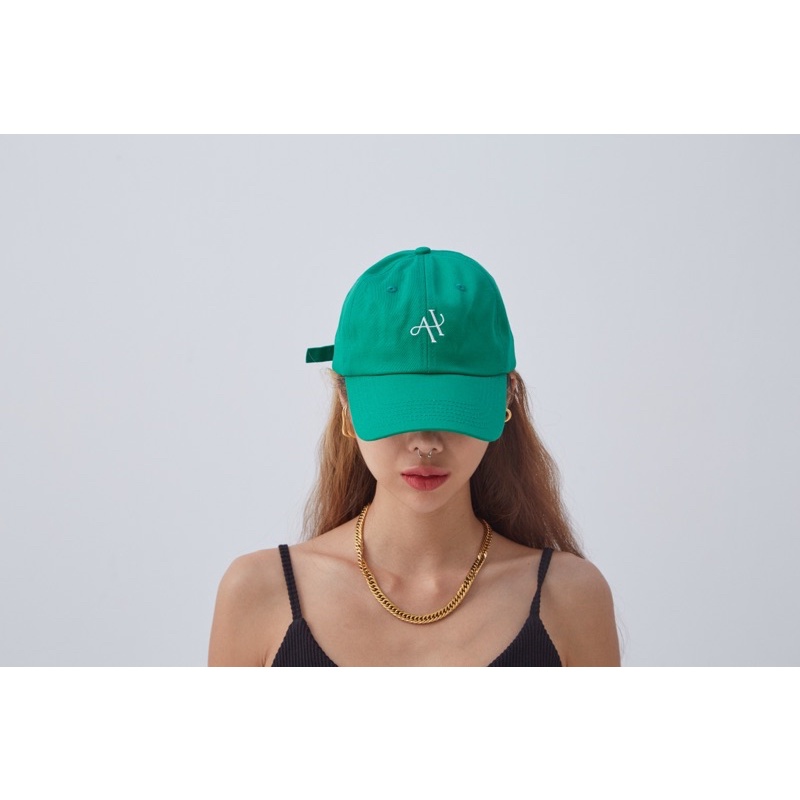 ahc000-logo-cap-green-หมวกผ้าคอตตอนสกรีนโลโก้