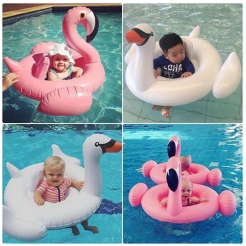 ภาพหน้าปกสินค้าพร้อมส่ง+ส่งไว+Baby Inflatable Swan ห่วงยางสอดขา ห่วงยางสวมขาเด็ก น่ารัก รูปนก ฟลามิงโก้