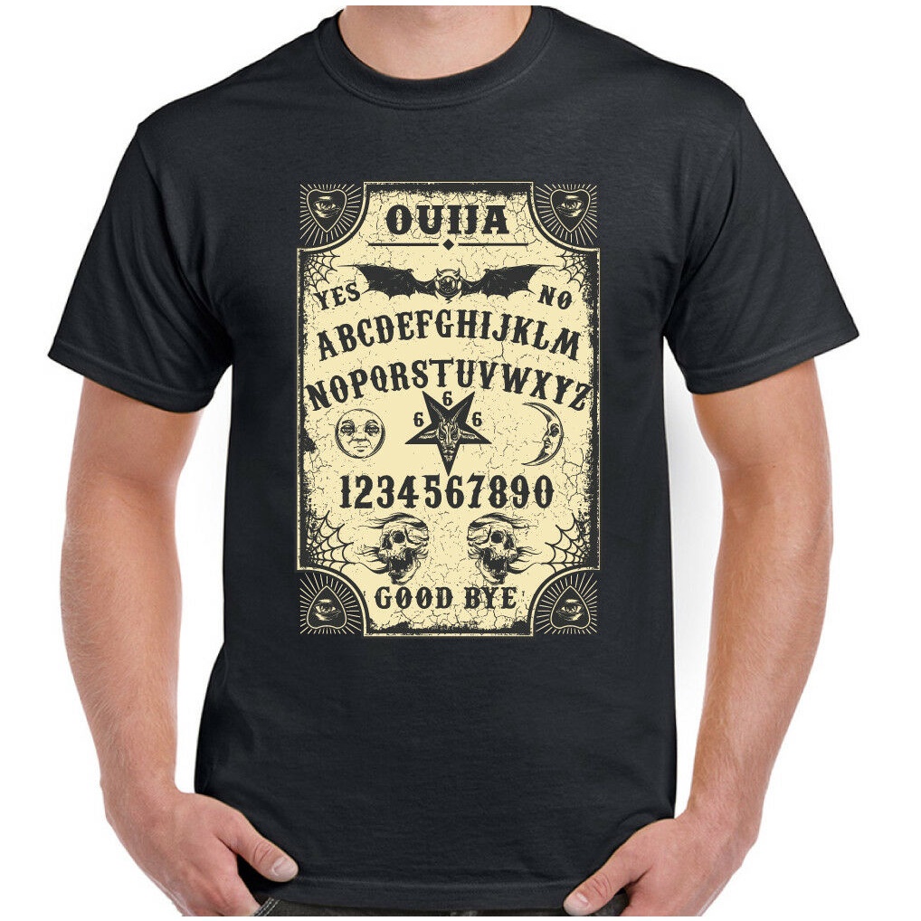 เสื้อยืดสําหรับผู้ชาย-m-ouija-คณะกรรมการเสื้อยืดฮาโลวีนผู้ชายพ่อมดวิญญาณผีเหนือธรรมชาติตลกเสื้อ-x7