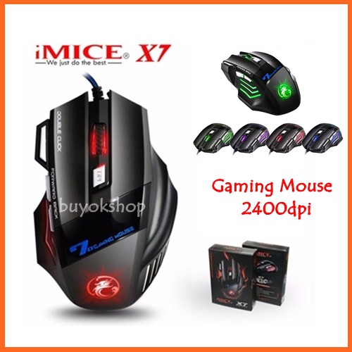 เมาส์เกมมิ่ง iMICE X7 Gaming Mouse 2400 DPI Adjustable Optical